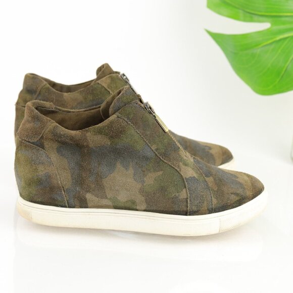 Blondo Womens Glenda Boot Size 9 Waterproof Camo Green Suede Hidden Wedge Heel - Picture 5 of 12